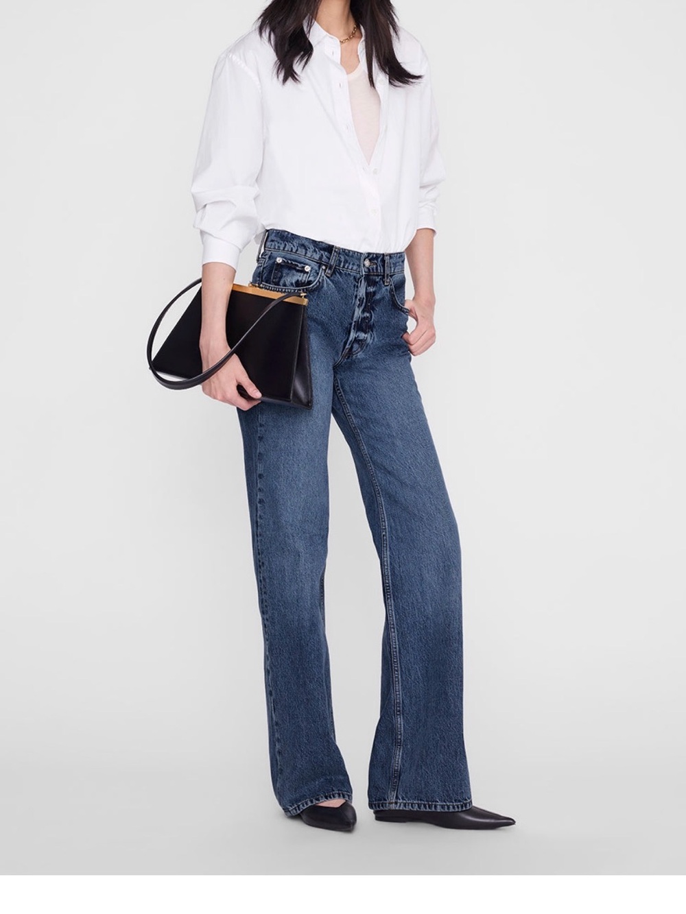 Anine Bing Hugh  Jeans in Dark Blue Denim - Picture 3 of 3
